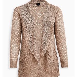 Torrid Pointelle Curved Hem Cardigan